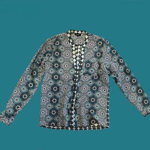 Tolani Collection Silk Button-Up Blouse